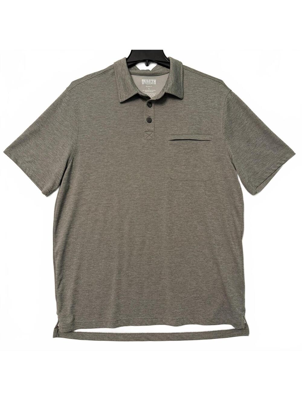 Duluth Trading Armachillo Cooling Relaxed Fit Polo Shirt Men's LARGE Gray